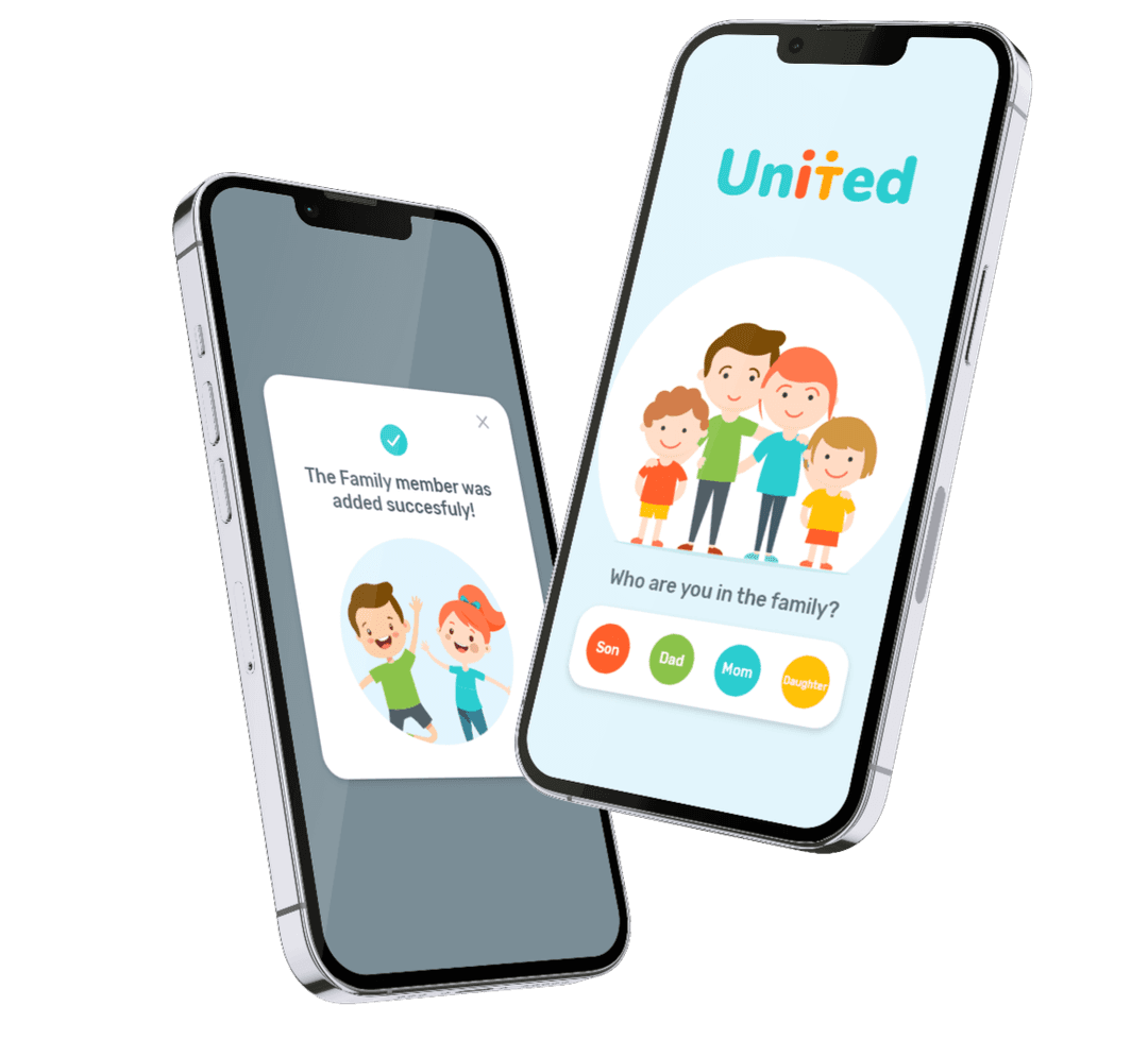 United Family on phone